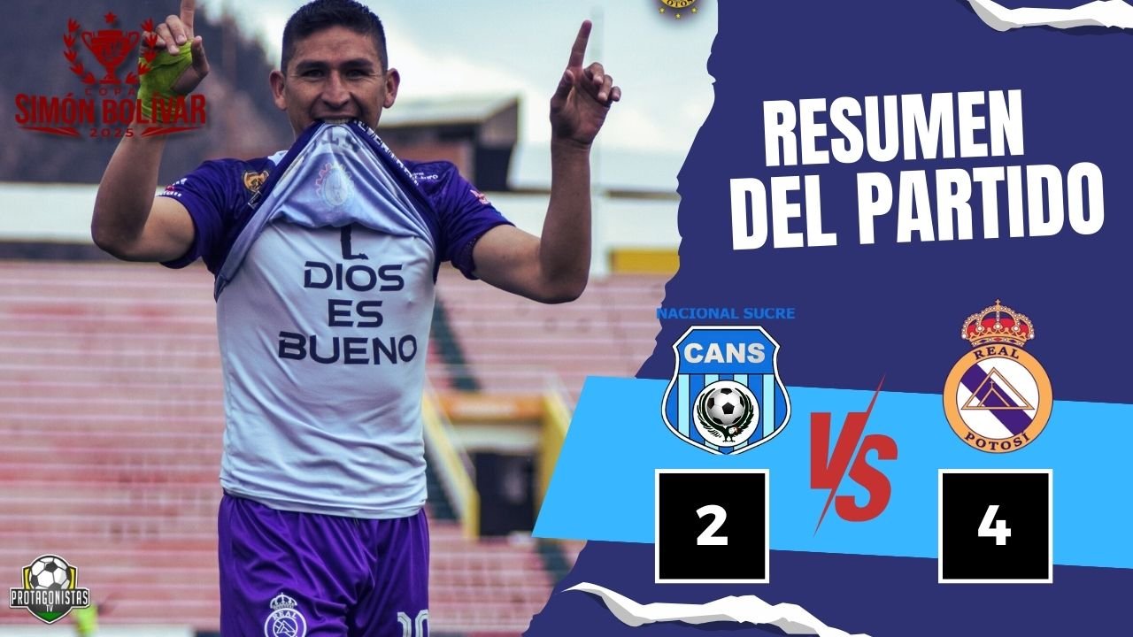 Nacional Sucre roza la hazaña con 9 hombres, pero Real Potosí se lleva un partidazo por 4-2